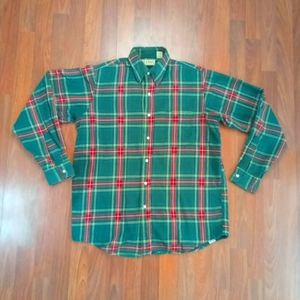 Vintage made in a USA LL Bean flannel red and green